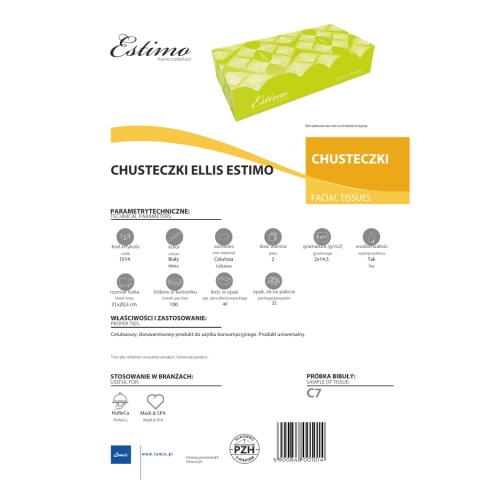 Chusteczki higieniczne wyciągane w pudełku LAMIX Estimo Wzory