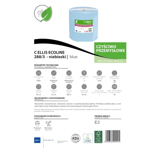Czyściwo Przemysłowe LAMIX Ellis ECOLINE 288/3 NIEBIESKIE 1 szt.
