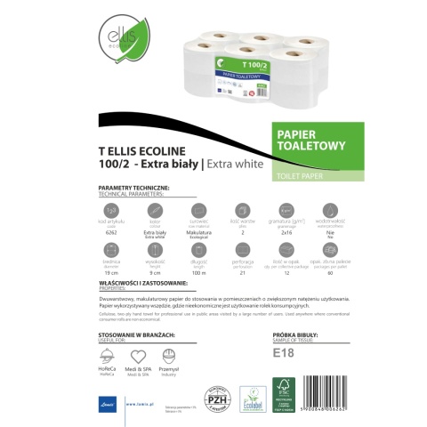 Papier toaletowy LAMIX Ellis ECOLINE T100/2 12 szt.