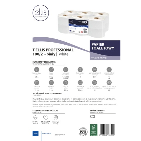 Papier toaletowy LAMIX Ellis Professional T100/2 12 szt.