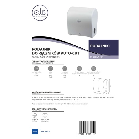 Podajnik do ręczników LAMIX Ellis Professional AUTOCUT