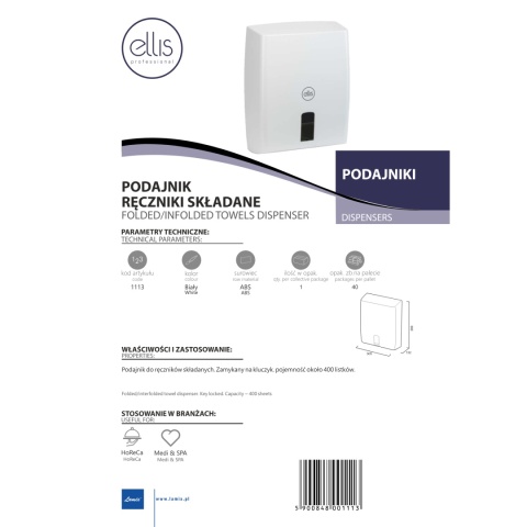 Podajnik do ręczników składnych LAMIX Ellis Professional