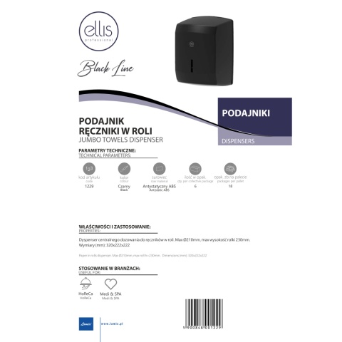Podajnik do ręczników w roli LAMIX Ellis Professional BLACKLINE JUMBO