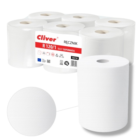 Ręcznik papierowy LAMIX CLIVER SUPERMATIC R120/1 Biały 6 szt.