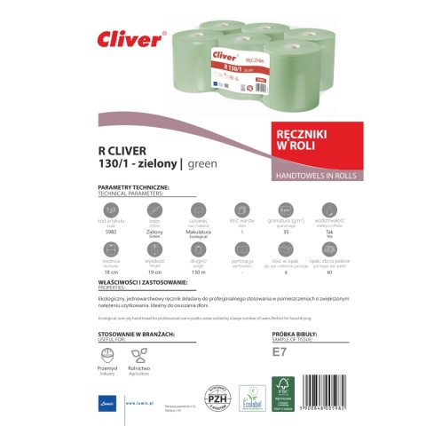 Ręcznik Papierowy LAMIX CLIVER 130/1 Zielony 6 szt.