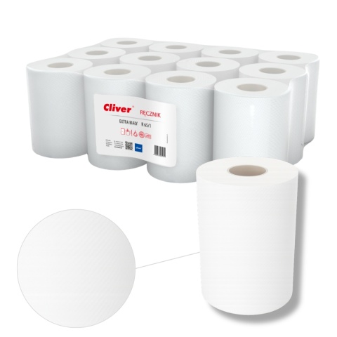 Ręcznik papierowy LAMIX CLIVER R65/1 Biały 12 szt.