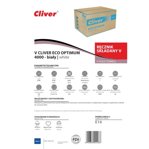 Ręcznik składany LAMIX CLIVER ECO OPTIMUM V 4000 Biały