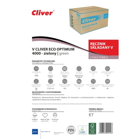 Ręcznik składany LAMIX CLIVER ECO OPTIMUM V 4000 Zielony