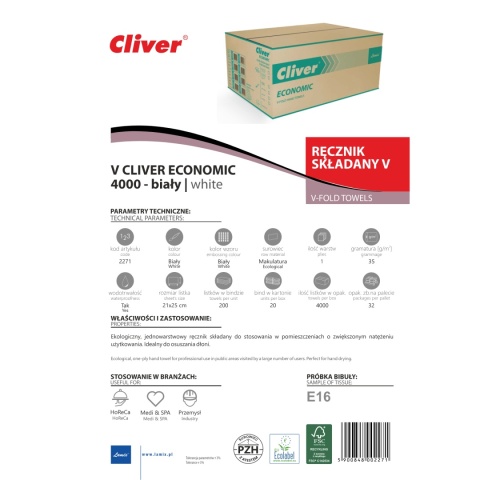 Ręcznik składany LAMIX CLIVER ECONOMIC V 4000 Biały