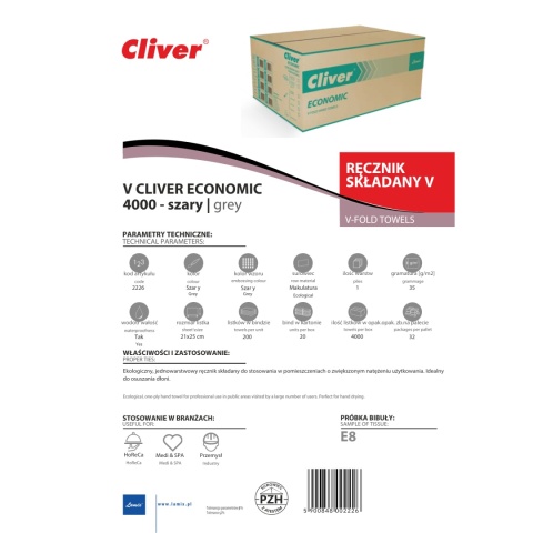 Ręcznik składany LAMIX CLIVER ECONOMIC V 4000 Szary