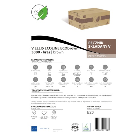 Ręcznik składany LAMIX Ellis Ecoline ECObrown V 3000