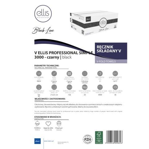 Ręcznik składany LAMIX Ellis Professional BLACKLINE V 3000