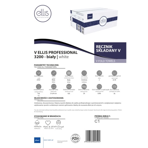 Ręcznik składany LAMIX Ellis Professional V 3200 BIAŁY