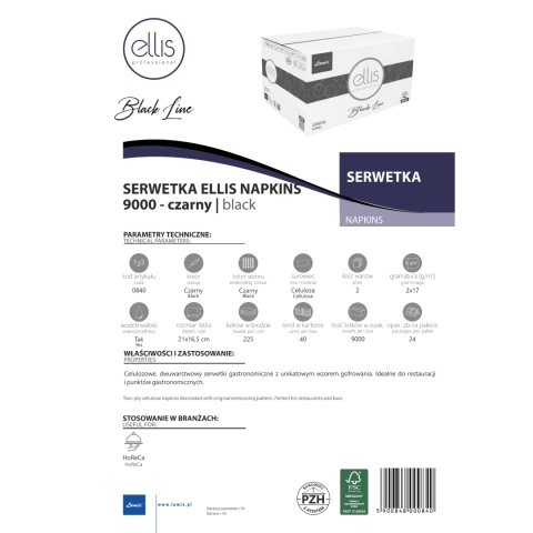 Serwetka LAMIX Ellis Professional BLACKLINE NAPKINS 9000
