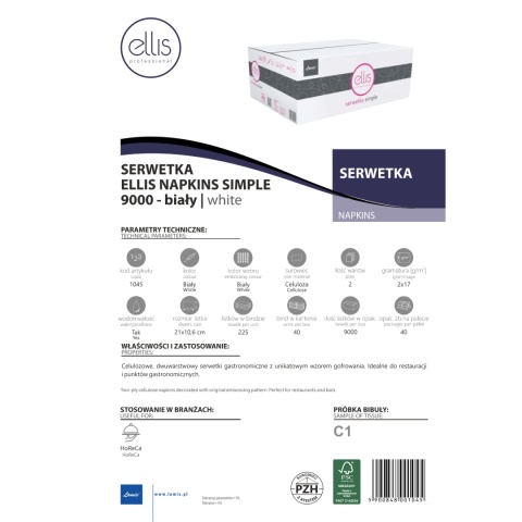 Serwetka LAMIX Ellis Professional NAPKINS SIMPLE 9000